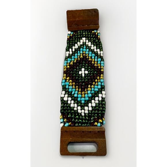 Authentic Southwest Handmade Seed Bead Bracelet Native American Style Jewelry 8” - Picture 2 of 8